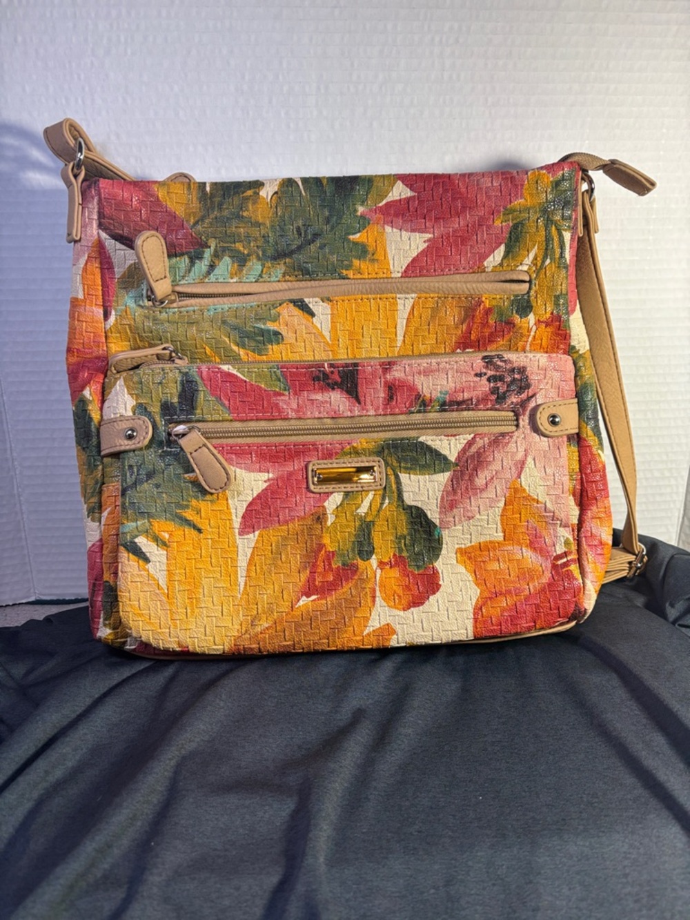 Tropical Floral Crossbody Bag - Multicolor